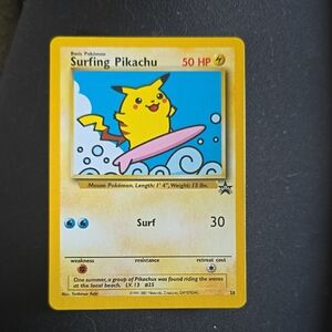 Surfing Pikachu Pokémon Card - Yellow